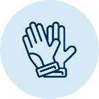 Gloves Icon on Blue Background