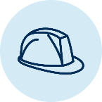 Helmet Icon on Blue Background